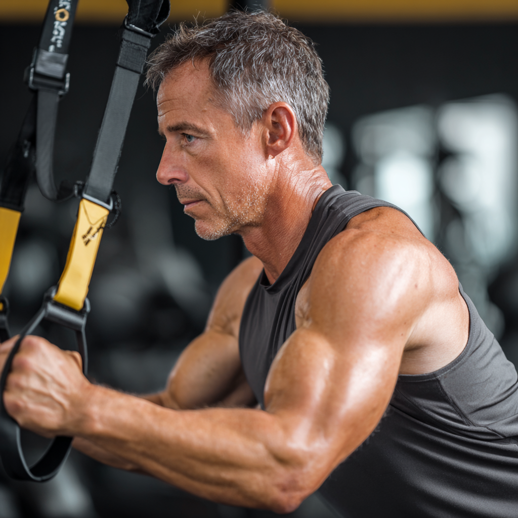 Потужний атлет під час інтенсивного тренування